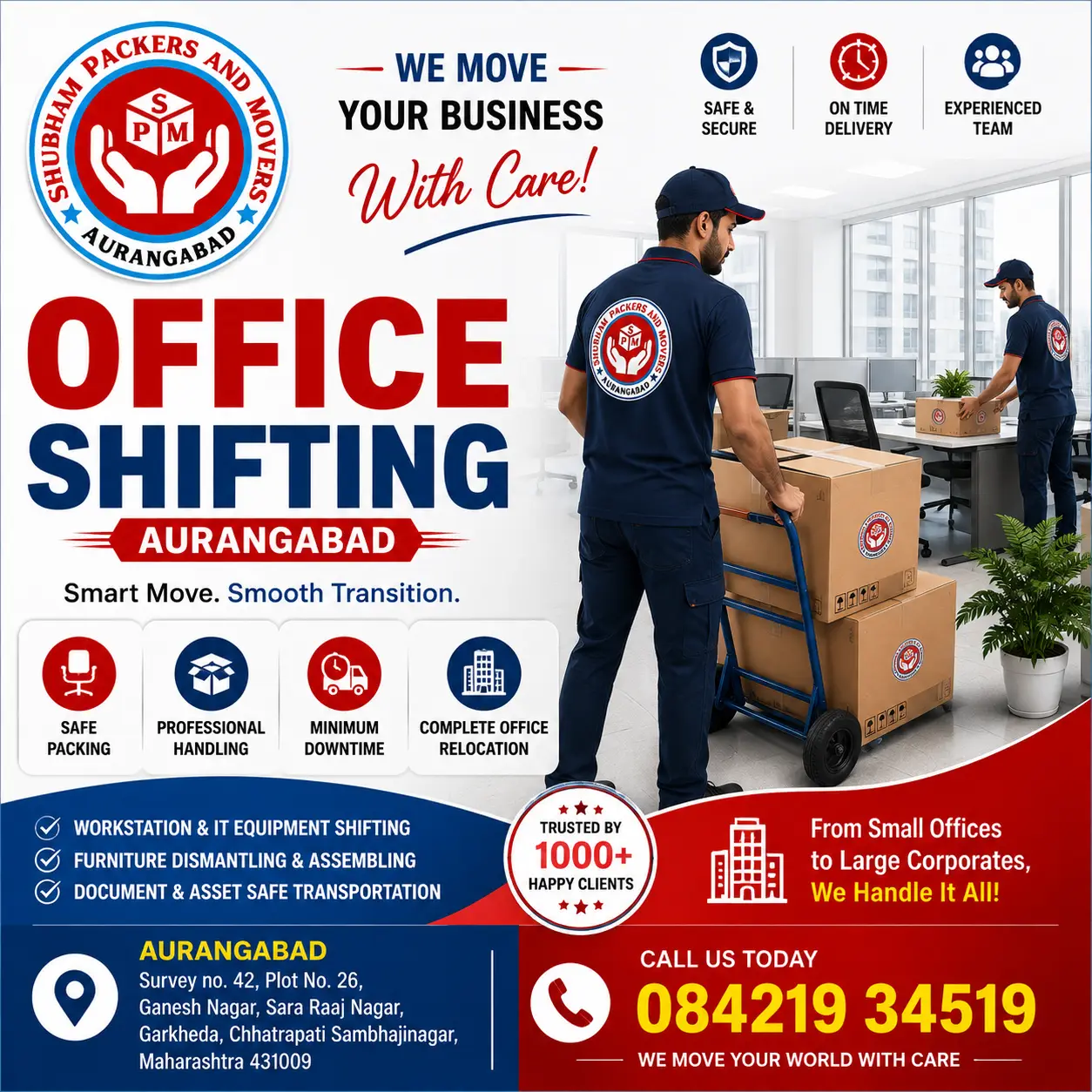 Office shifting services in Aurangabad Chhatrapati Sambhajinagar - Shubham Packers