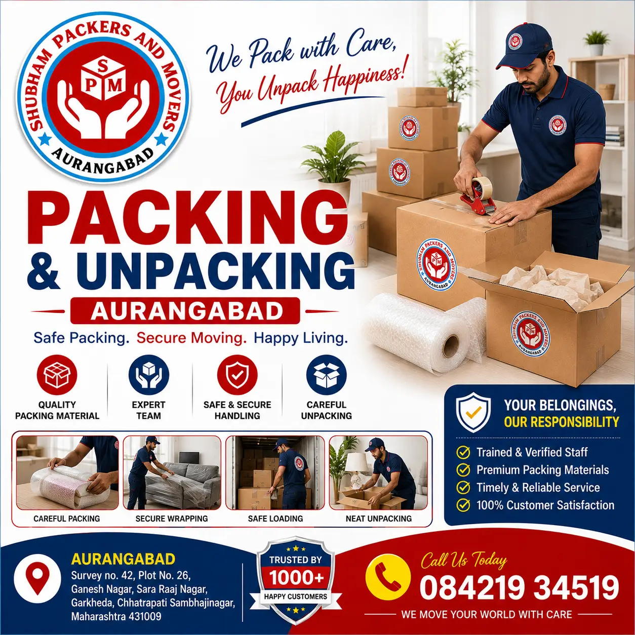 Packing and unpacking services in Aurangabad Chhatrapati Sambhajinagar - Shubham Packers