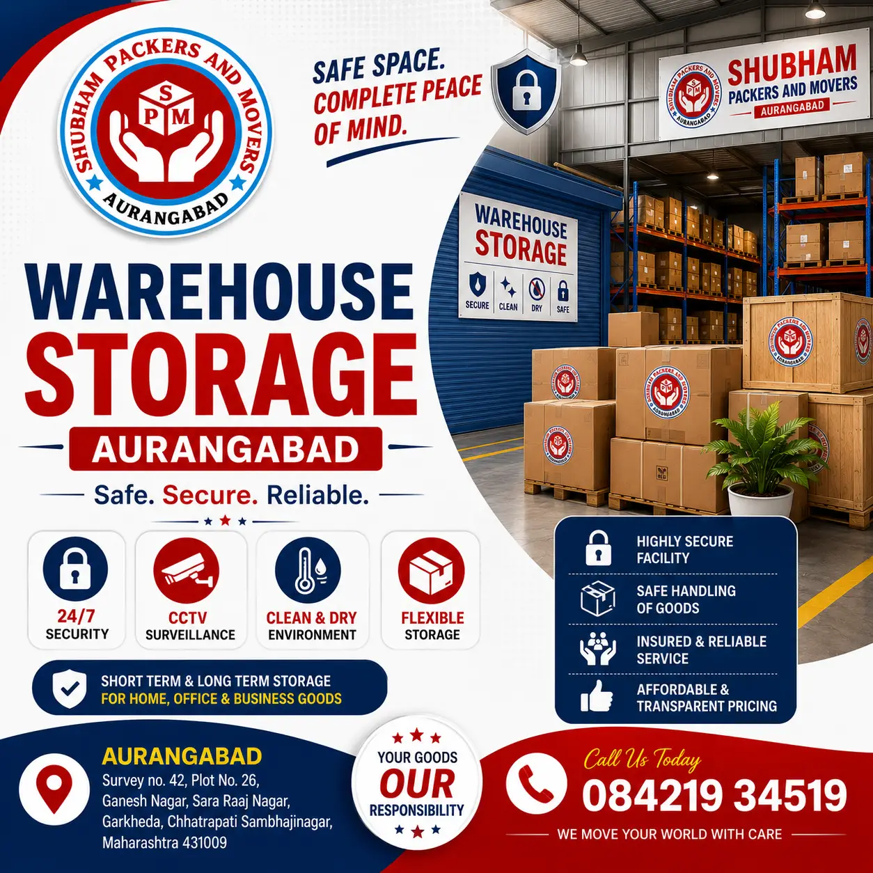 Warehouse storage services in Aurangabad Chhatrapati Sambhajinagar - Shubham Packers and Movers